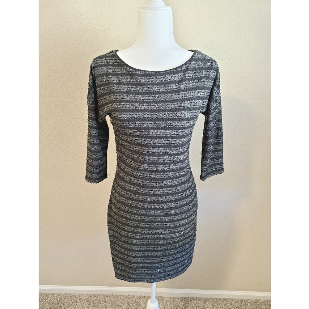 Express Striped Sequin Dress